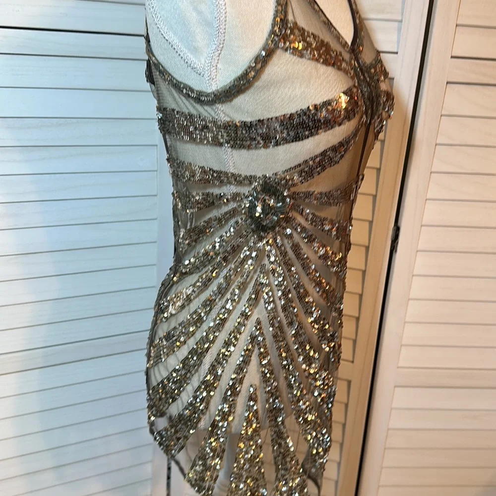 Sony Wardrobe Department Daring Sexy Sequin Mini Dress or Glam Swim Coverup - Picture 13 of 16